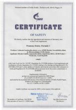 Certificate of safety<br>Prameny Čistoty. Formule 1 Maisto papildas Paracleanse, 30 kapsulių + 60 kapsulių + 200 g